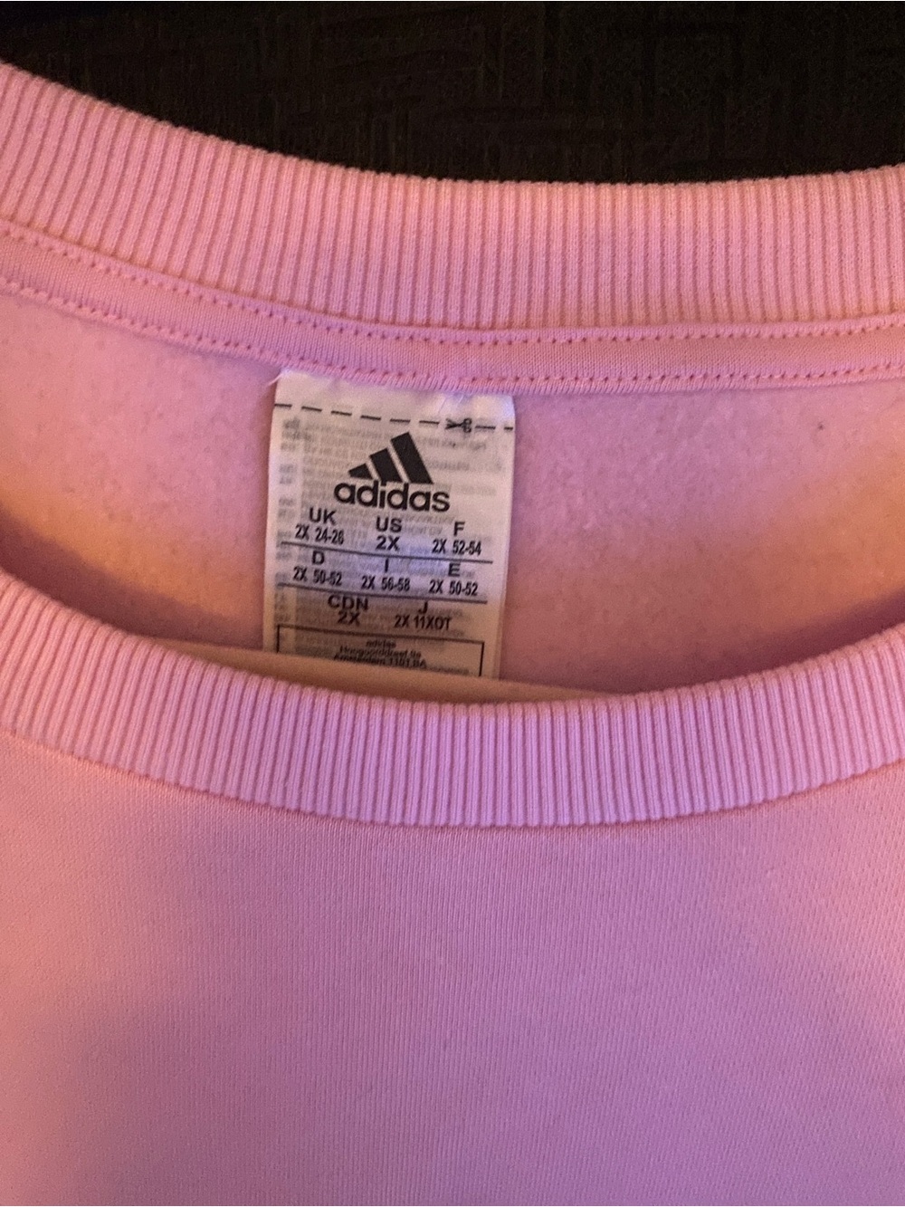 Adidas - Light Pink Crewneck Sweatshirt size 2X - Picture 2 of 4